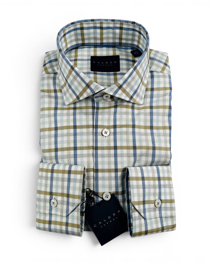 Calder Melange Oxford In Lt Olive