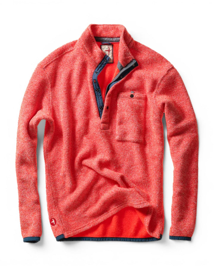 Relwen Terry Snap Zip Mock Paprika