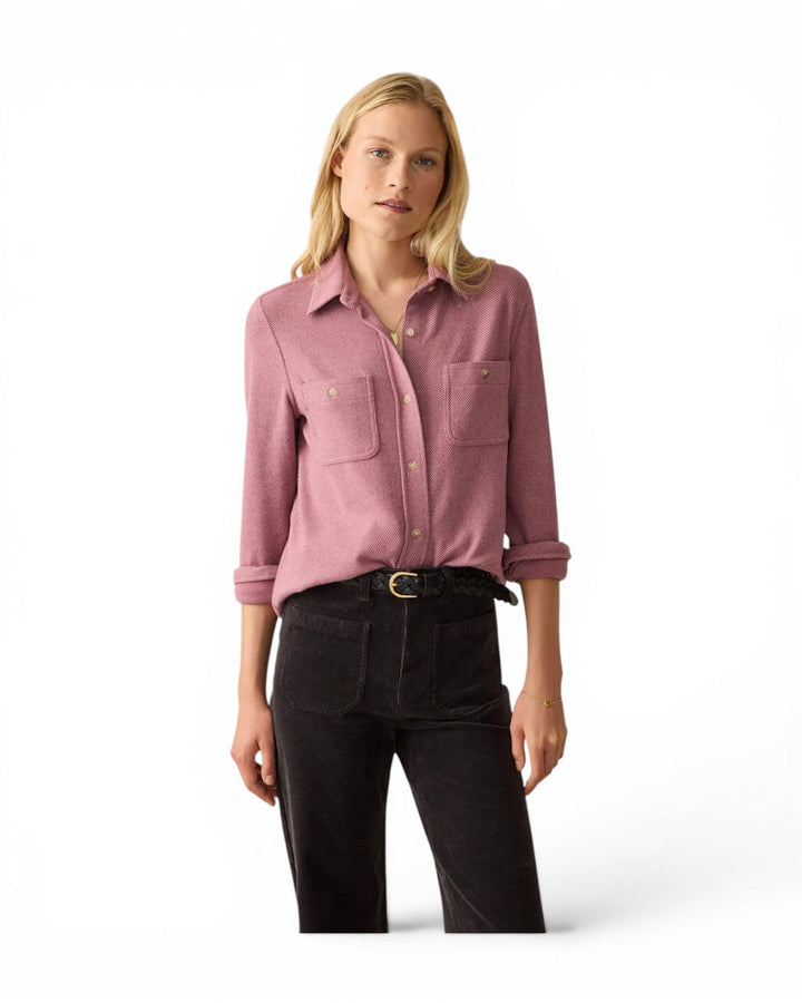 Faherty Legend Sweater In Rose Twill