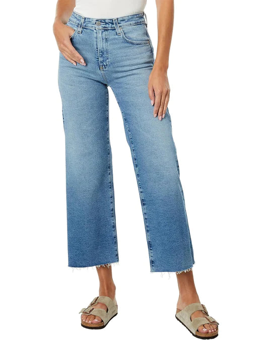 AG Saige Wide Leg Crop Jean in 18 Years Atlantic