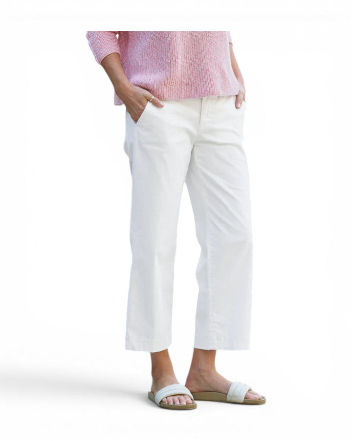 Frank &amp; Eileen Westport Wide-Leg Chino In White Twill