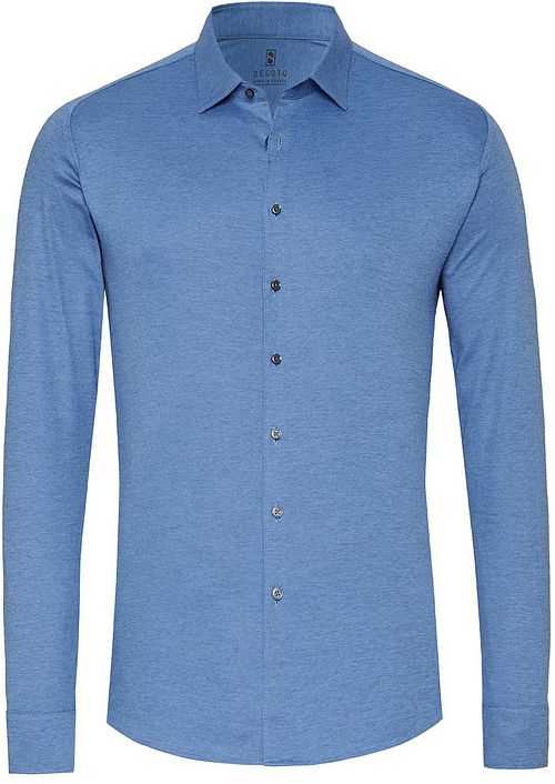 Desoto Pique Long Sleeve In Blue