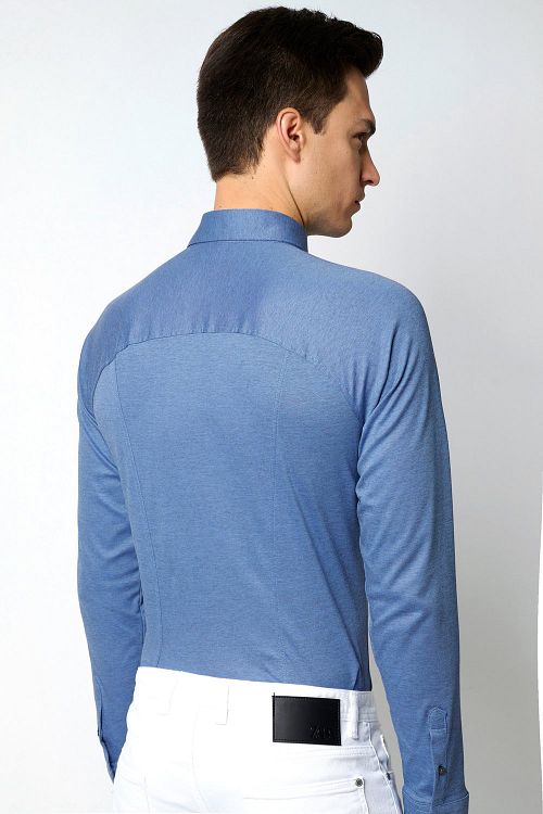 Desoto Pique Long Sleeve In Blue