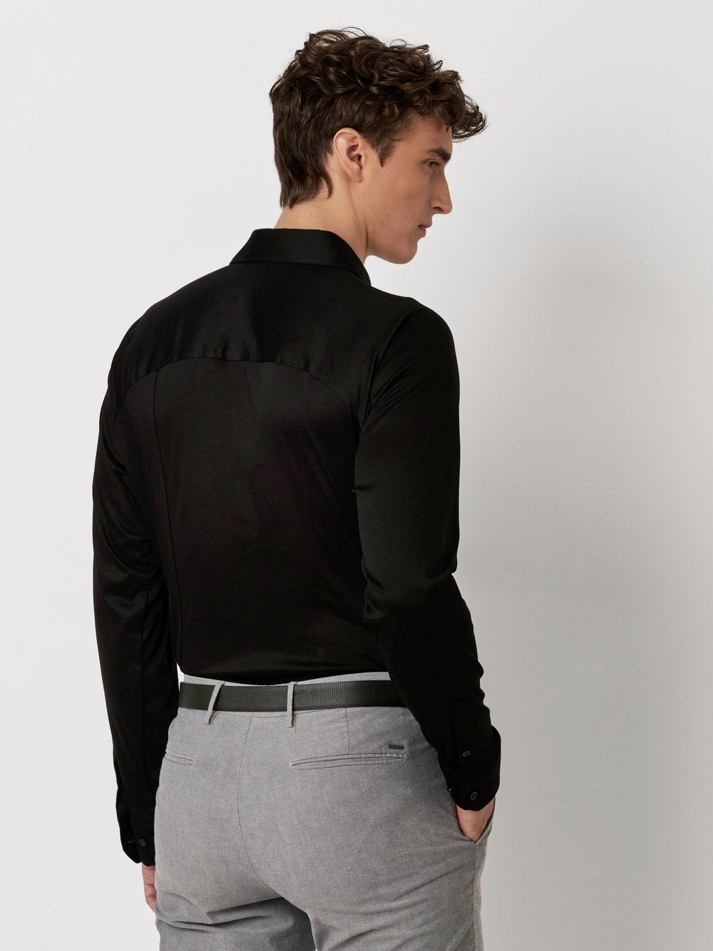 Desoto Pique Ls Shirt In Black