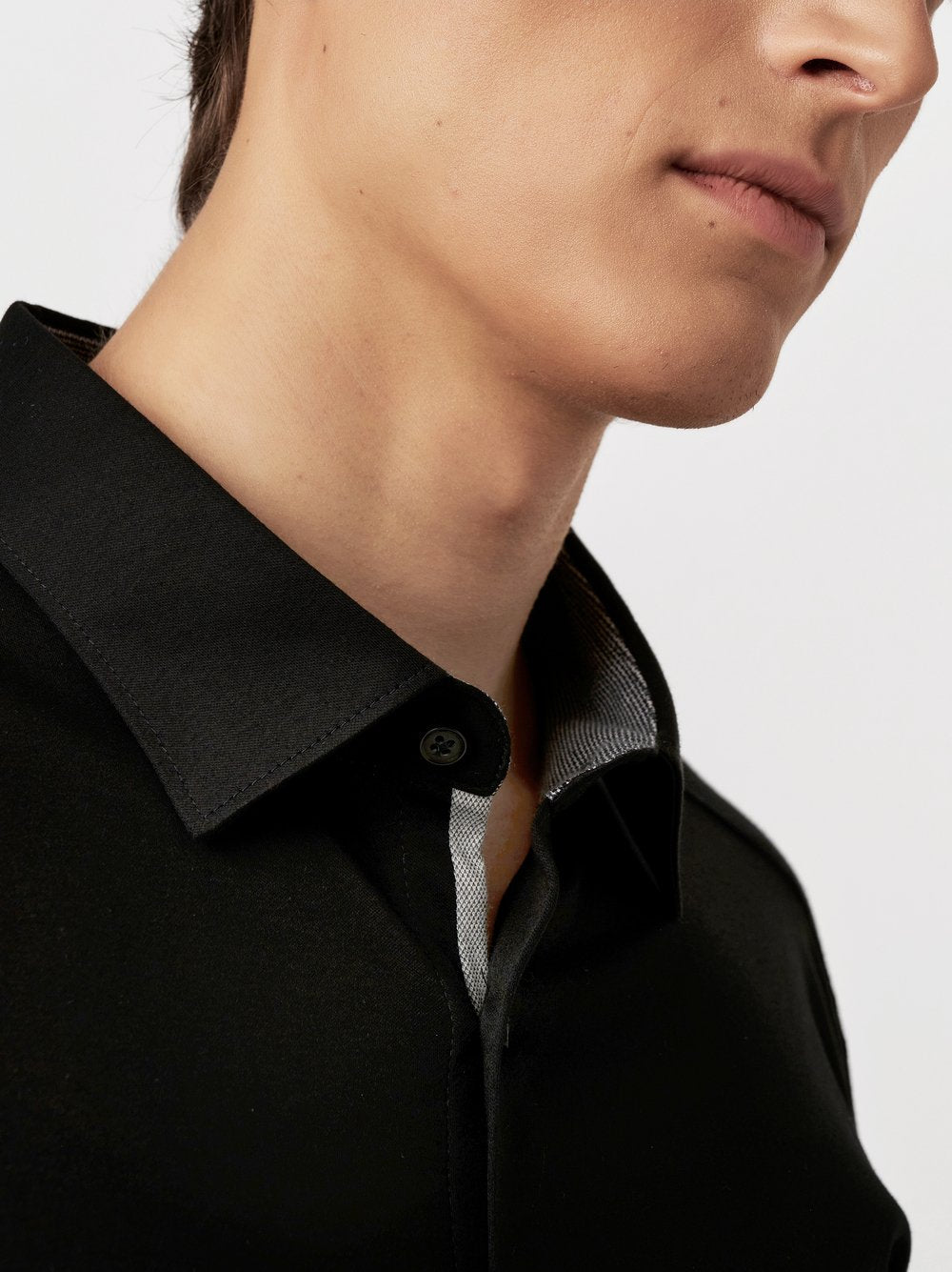 Desoto Pique Ls Shirt In Black