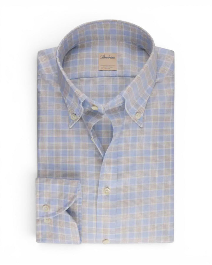 Stenstroms Light Beige Checked Oxford