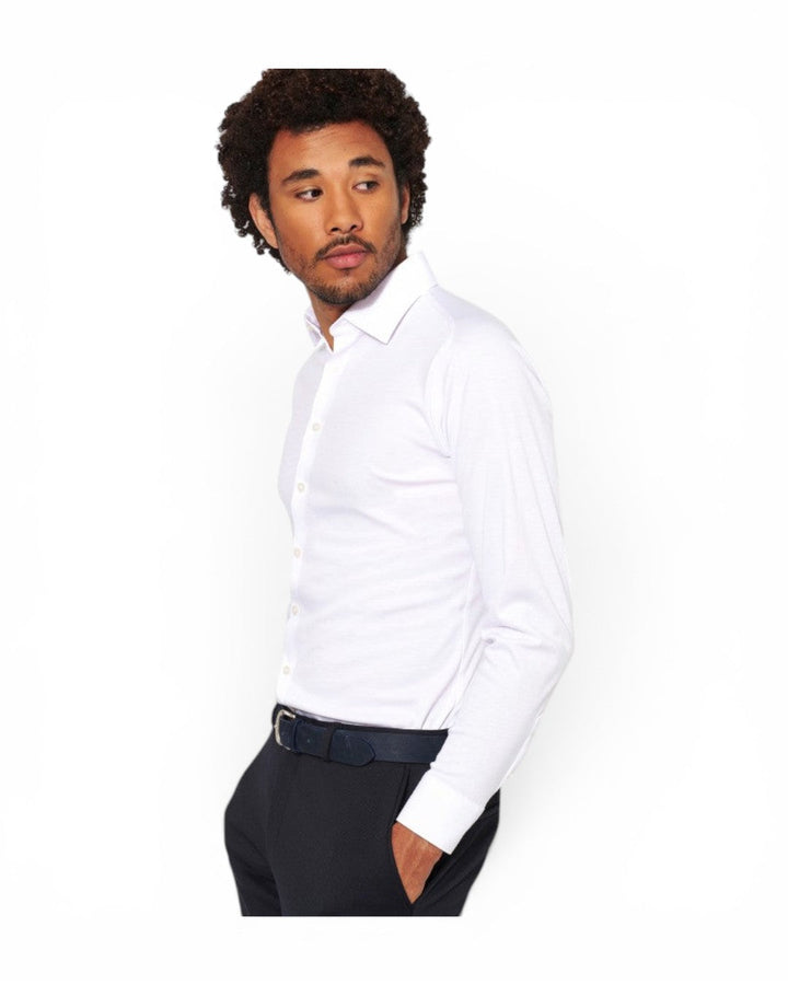 Desoto Pique Long Sleeve In White