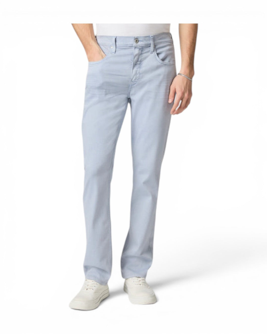 Paige Transcend Federal Slim Straight Jean In Pewter Stone