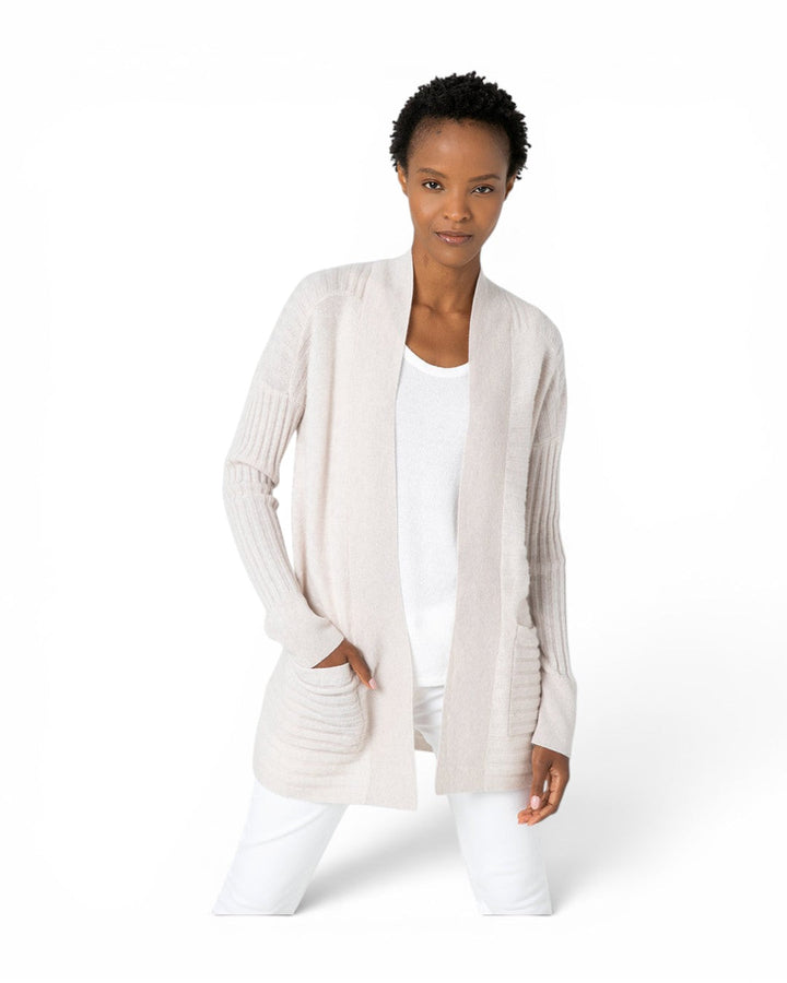 Kinross Easy Rib Cardigan In Almond