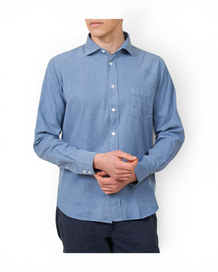 Hartford Paul Tencel &amp; Cotton Shirt In Chambray