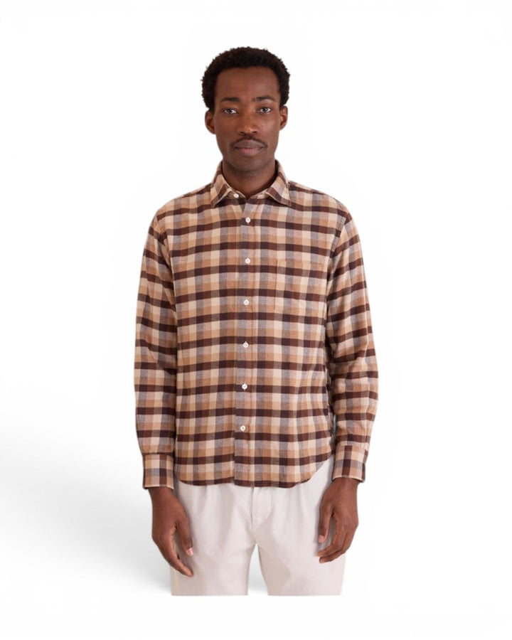Hartford Woven Paul Shirt In Brown