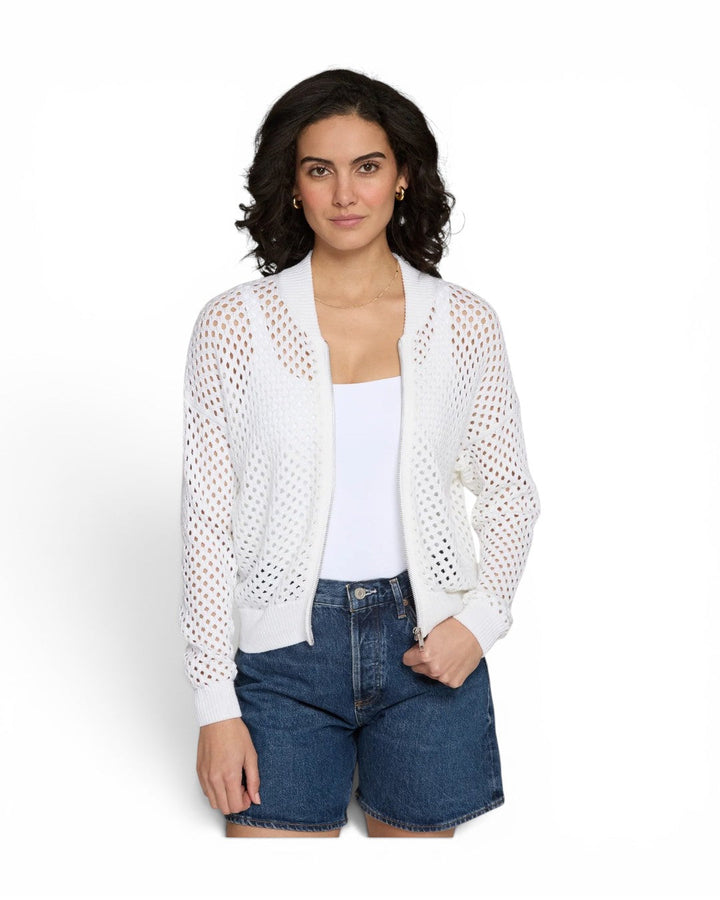 Autumn Cashmere Mesh Bomber In Bleach White