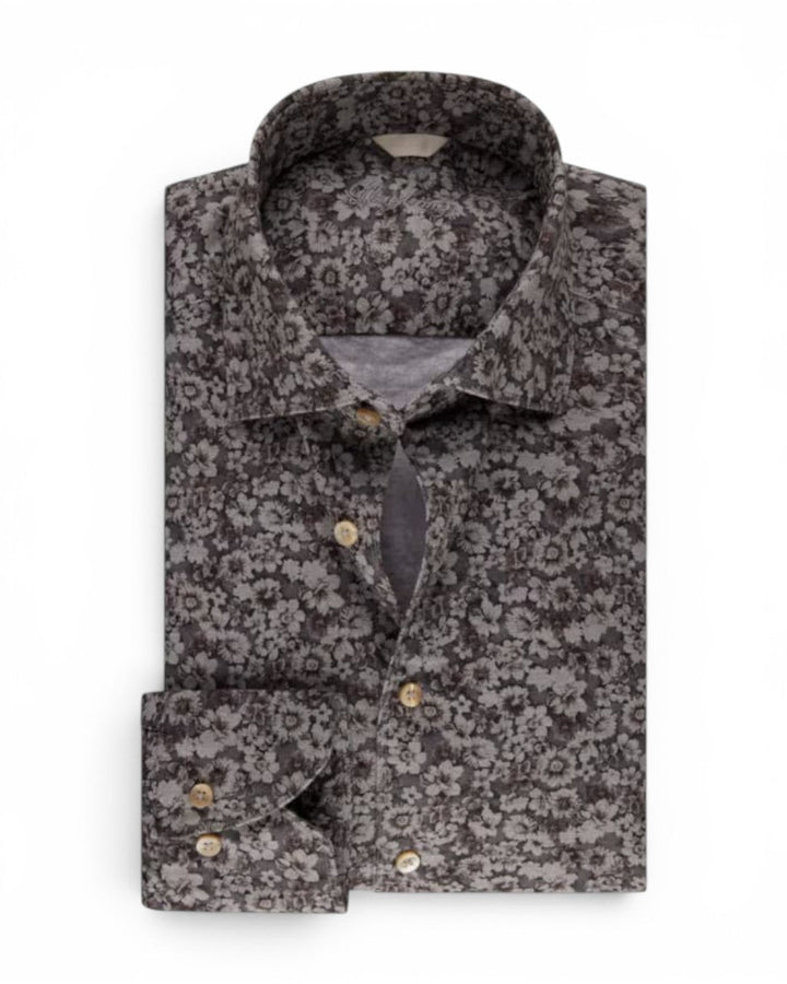 Stenstroms Grey Floral Flannel Shirt