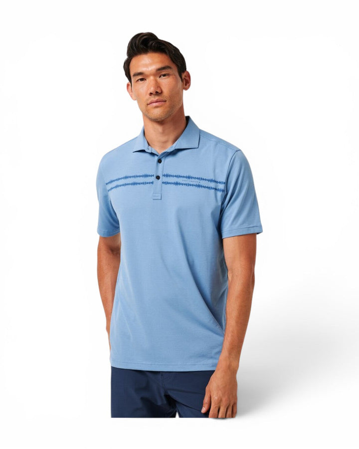 Travis Mathew Sunbeam Chest Stripe Polo In Pacific Coast