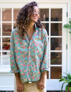 F&E Eileen Shirt in Pink/Blue Floral