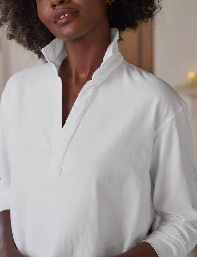 Frank &amp; Eileen Jersey Popover Henley In White