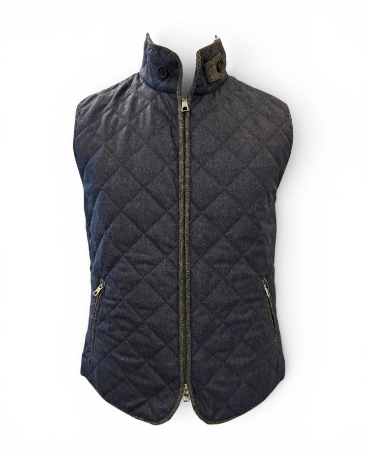 Waterville Theo Wool Vest In Navy