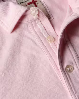 Relwen Pique Slot Polo In Pink