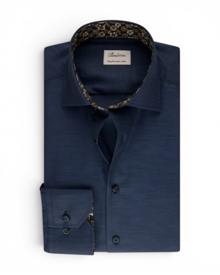 Navy Contrast Twill Shirt