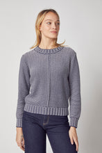 Load image into Gallery viewer, Kokun Ombre Stripe Crewneck in Navy Cloud
