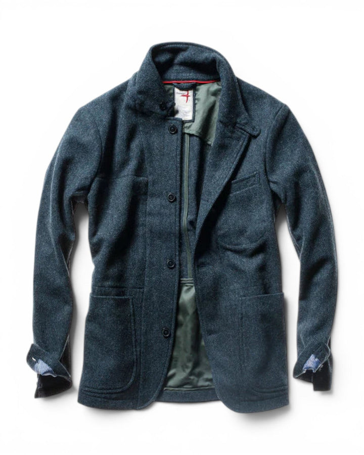 Relwen Trap Blazer Navy Herringbone