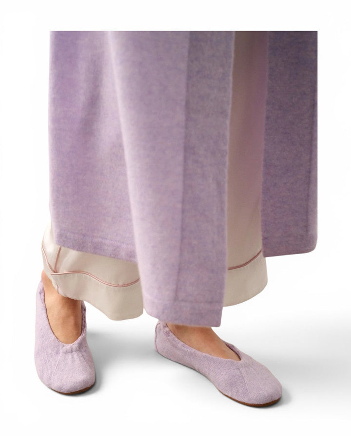 White + Warren Cashmere Ballet Slipper In Soft Iris Heather