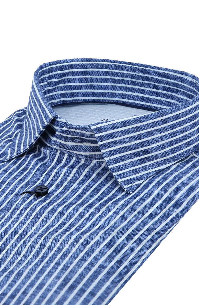 Desoto Casual Kent Ss In Navy Stripe