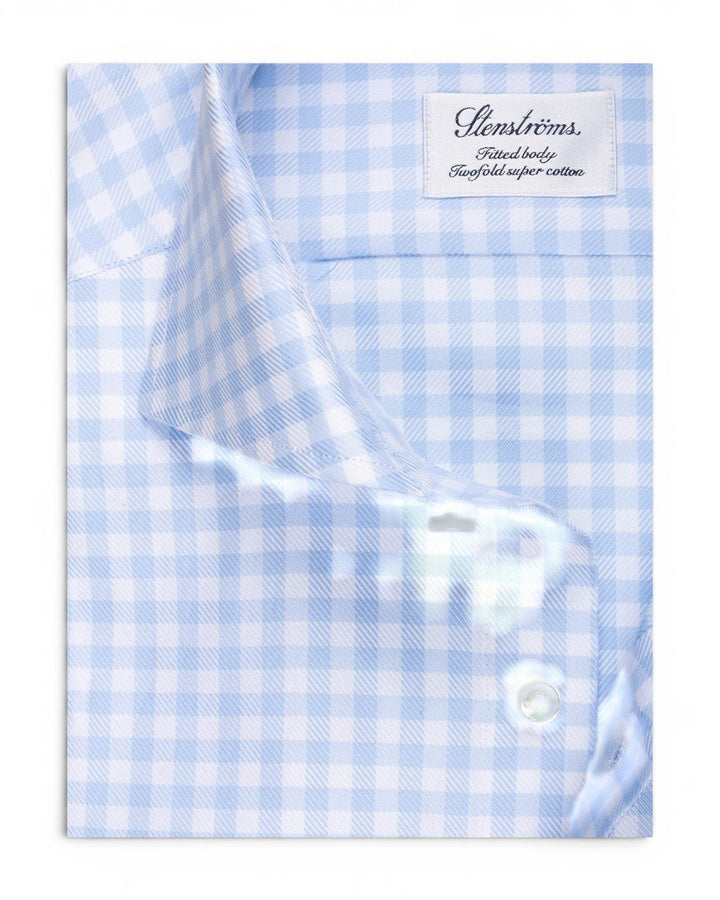 Stenstroms Blue V Checked Shirt