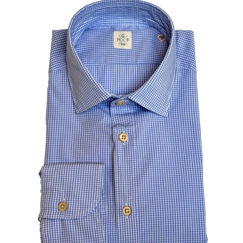 Gmf Gingham Shirt In Blue/White