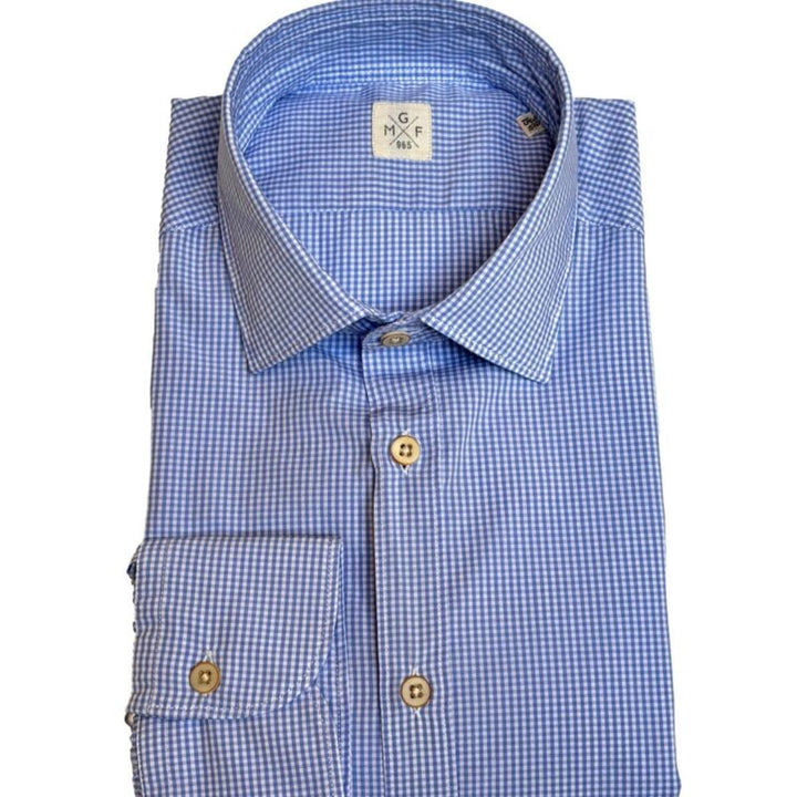 Gmf Gingham Shirt In Blue/White