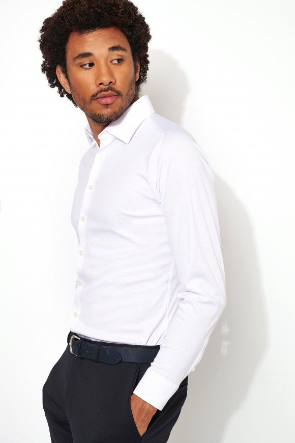 Desoto Pique Long Sleeve In White