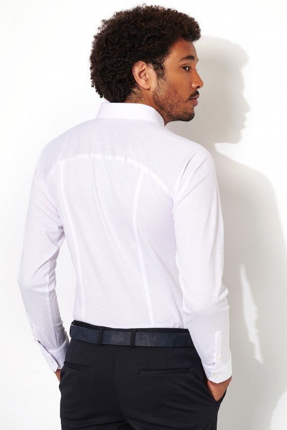 Desoto Pique Long Sleeve In White