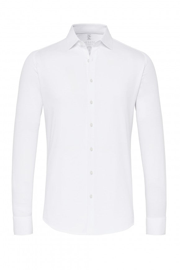 Desoto Pique Long Sleeve In White