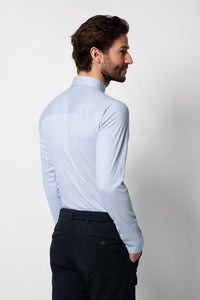 Desoto Pique Long Sleeve in Light Blue