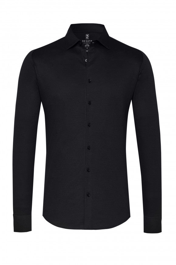 Desoto Pique Ls Shirt In Black