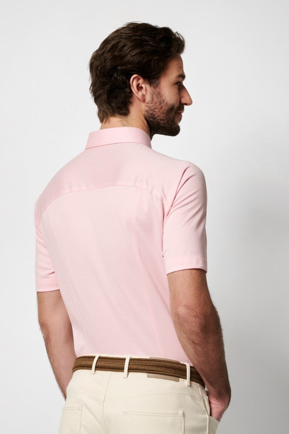 Desoto Ss Pink Solid Knit Shirt