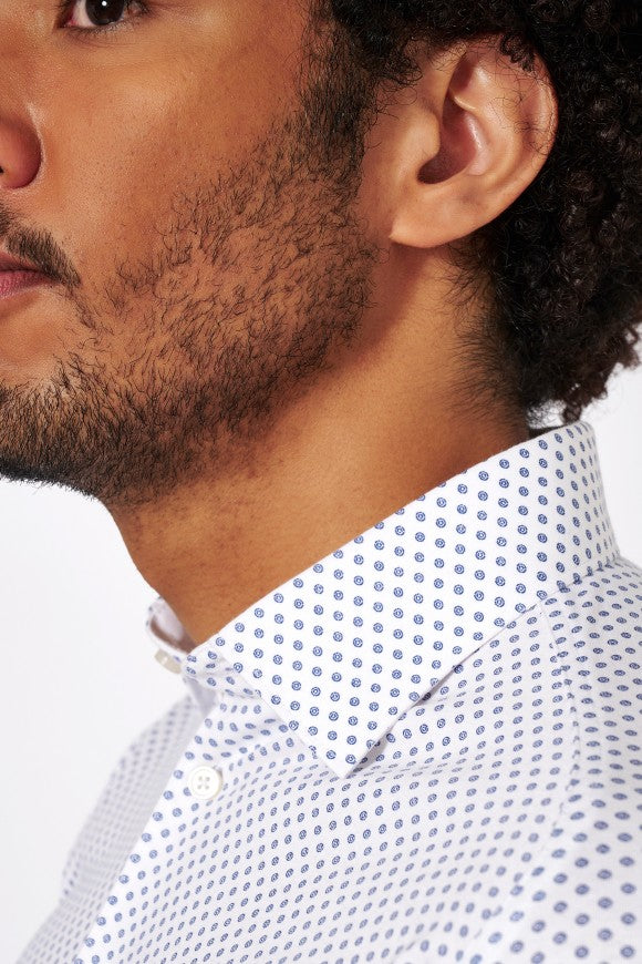 Desoto Print Long Sleeve In White Print