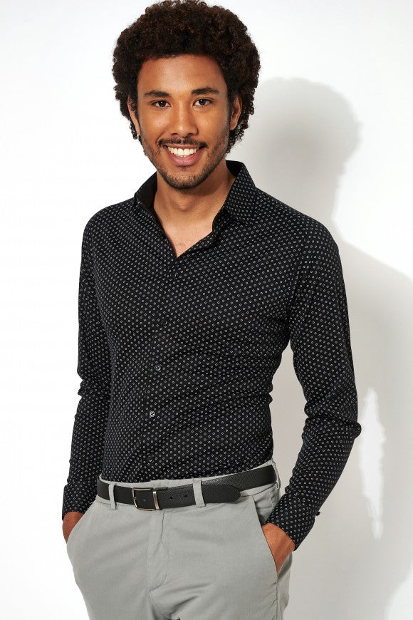 Desoto Print Long Sleeve In Black