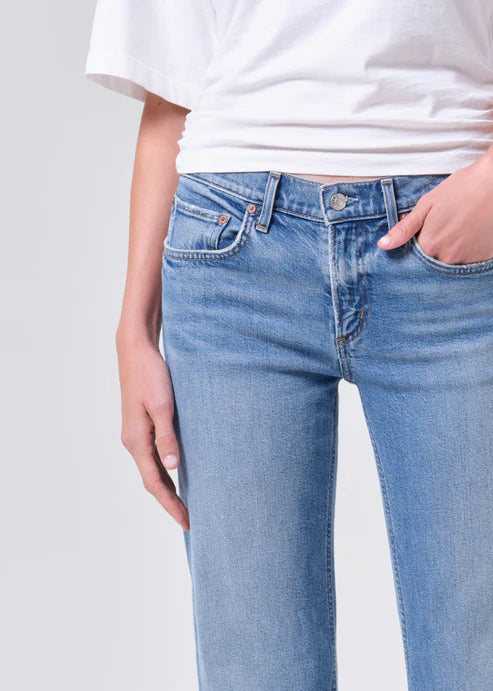 Agolde Low Rise Slim Jeans In Kindle