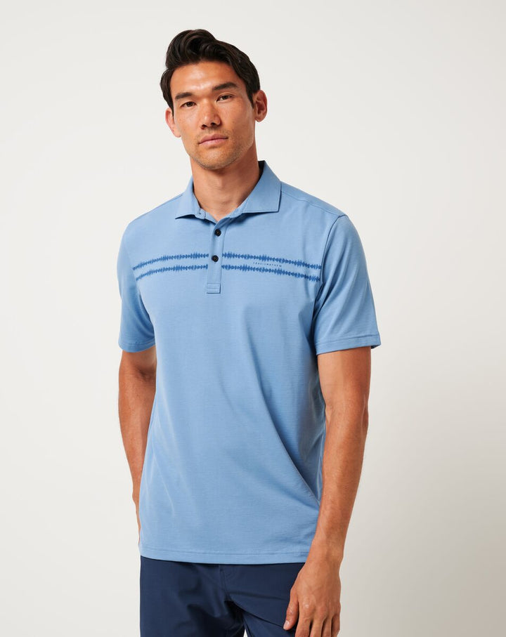 Travis Mathew Sunbeam Chest Stripe Polo In Pacific Coast
