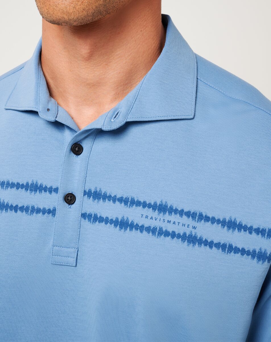 Travis Mathew Sunbeam Chest Stripe Polo In Pacific Coast