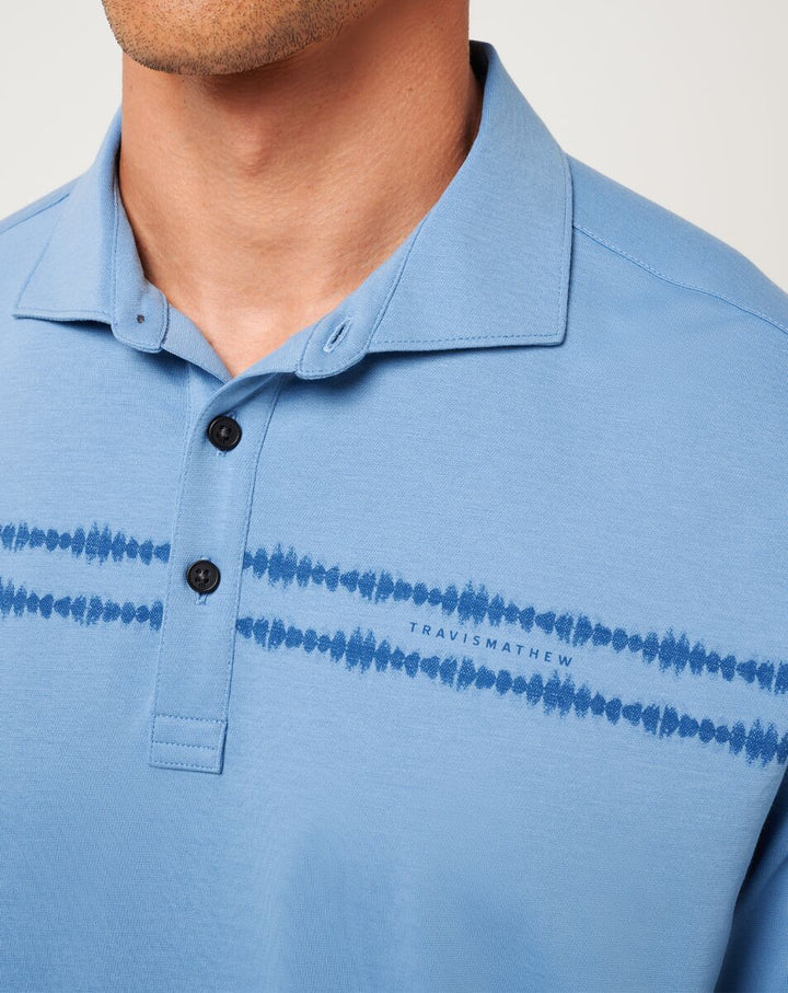 Travis Mathew Sunbeam Chest Stripe Polo In Pacific Coast