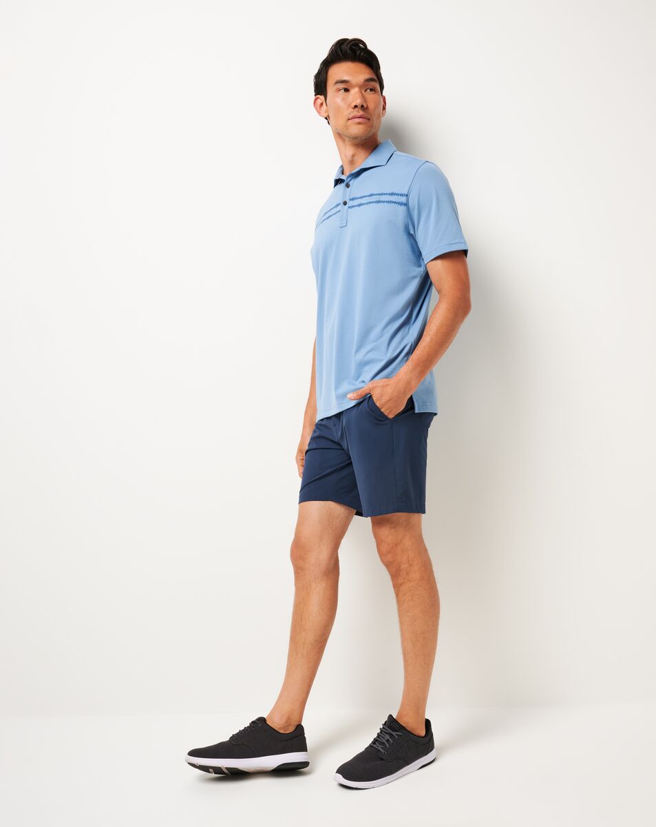 Travis Mathew Sunbeam Chest Stripe Polo In Pacific Coast