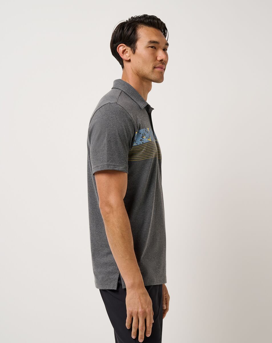 Travis Mathew Midnight Train Polo In Heather Black