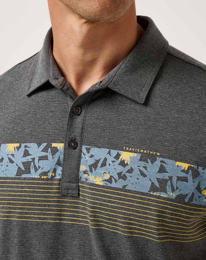 Travis Mathew Midnight Train Polo In Heather Black