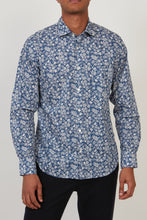 Load image into Gallery viewer, Hartford Men&#39;s Shirt in Blue/White Print
