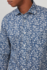 Hartford Men's Shirt in Blue/White Print