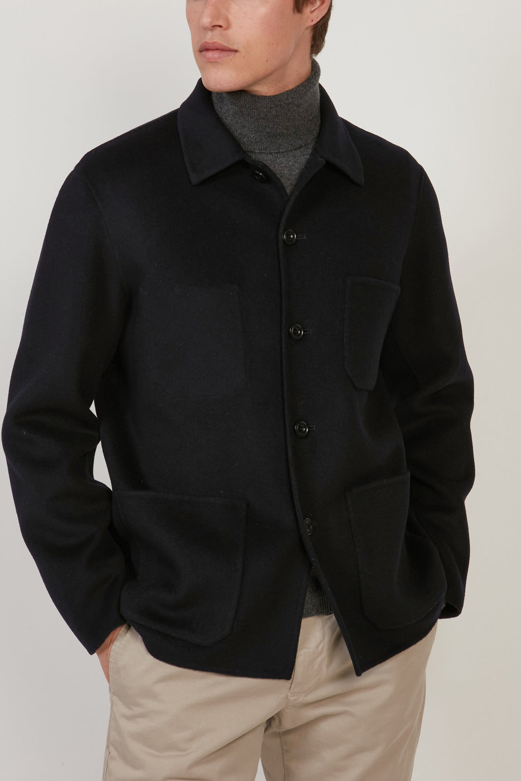 Hartford Men's Navy Wool Jacket