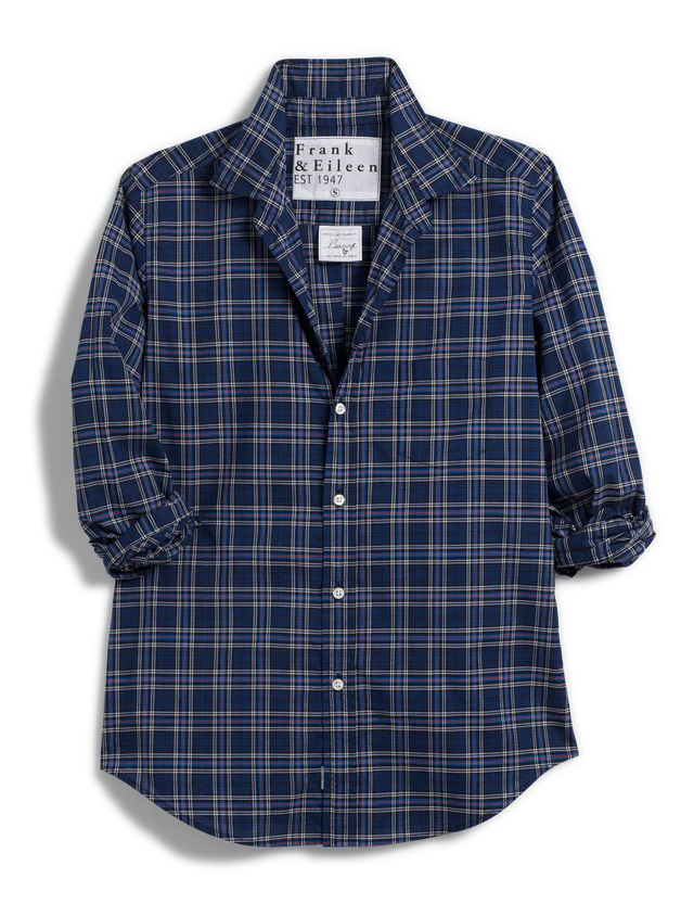 Frank &amp; Eileen Barry Button-Up In Orange/Navy Plaid