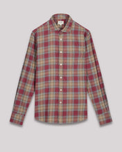 Load image into Gallery viewer, Hartford Plaid Flannel Shirt in Red &amp; Camel
